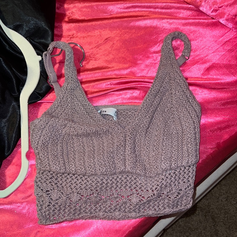 hollister knit sweater tank pink
